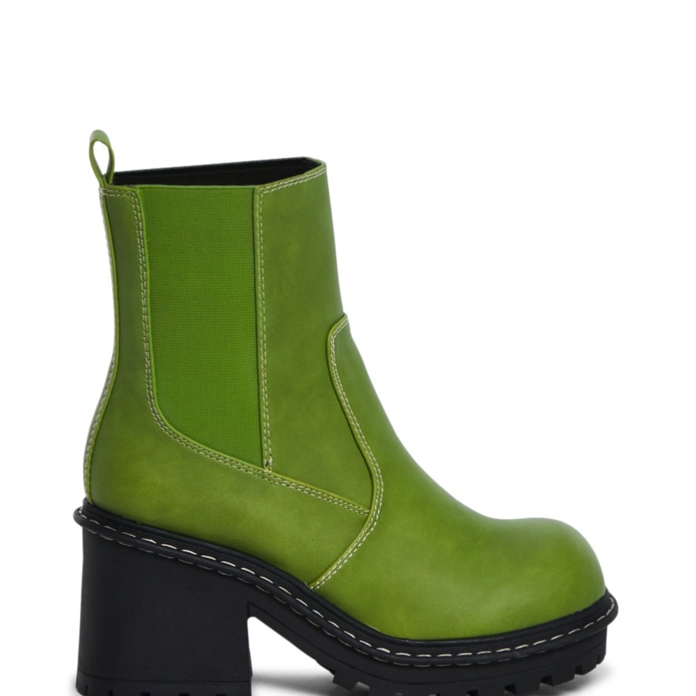 Chic Green Heeled Ankle Boots